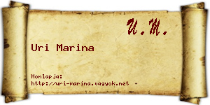 Uri Marina névjegykártya